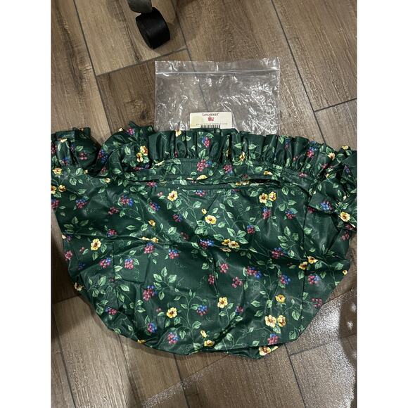 Longaberger Large Picnic Basket Liner - Emerald Vine green fabric floral NEW - Picture 1 of 2